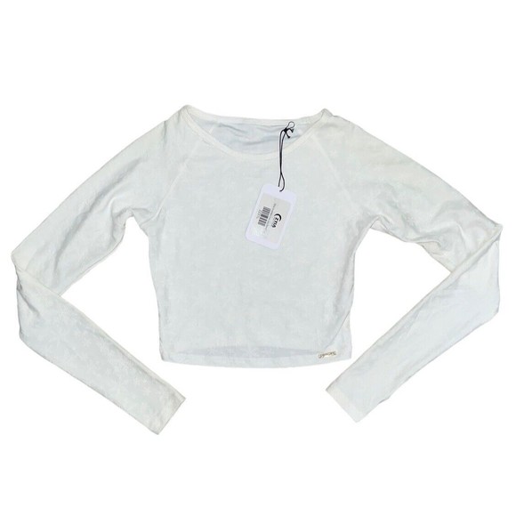 Zyia Cropped Long Sleeve Snowflake Top Women’s Large - Picture 1 of 6